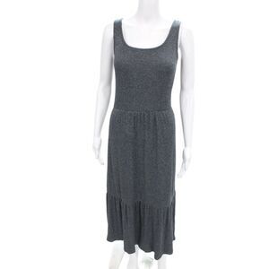 Daily/Ritual Women Gray Tank Dress Sleeveless Scoop Neck Knee Length Size S